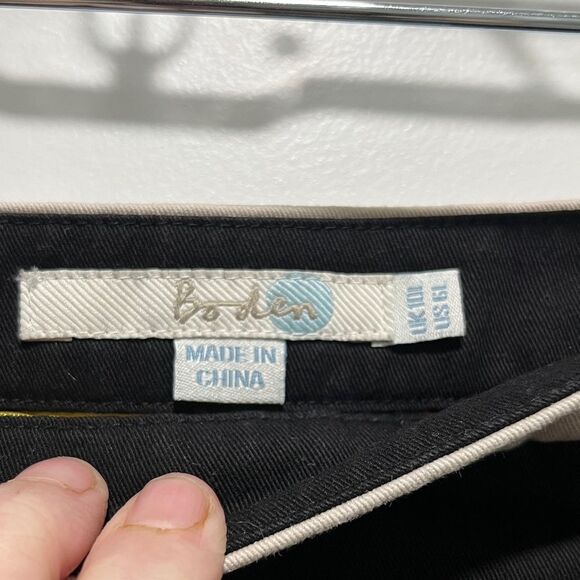 Boden Black and Cream Embroidered A-Line Skirt SZ US 6L - Picture 2 of 7